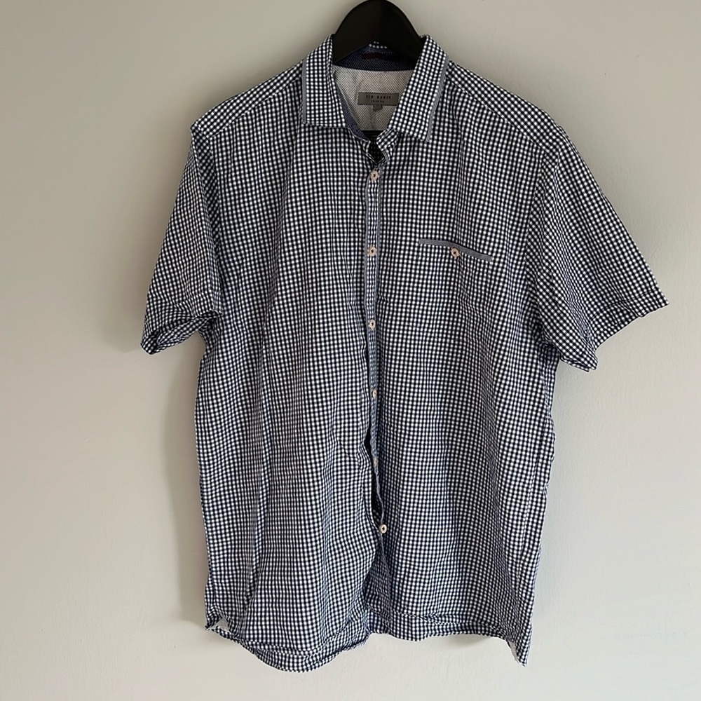 Ted Baker Men’s Button Down Short Sleeve Shirt Size 6 / XL